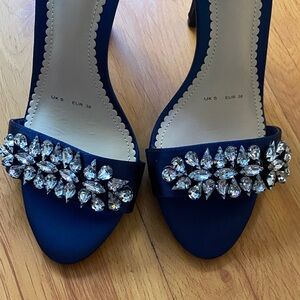 Debut Navy Heels with Crystal Accents